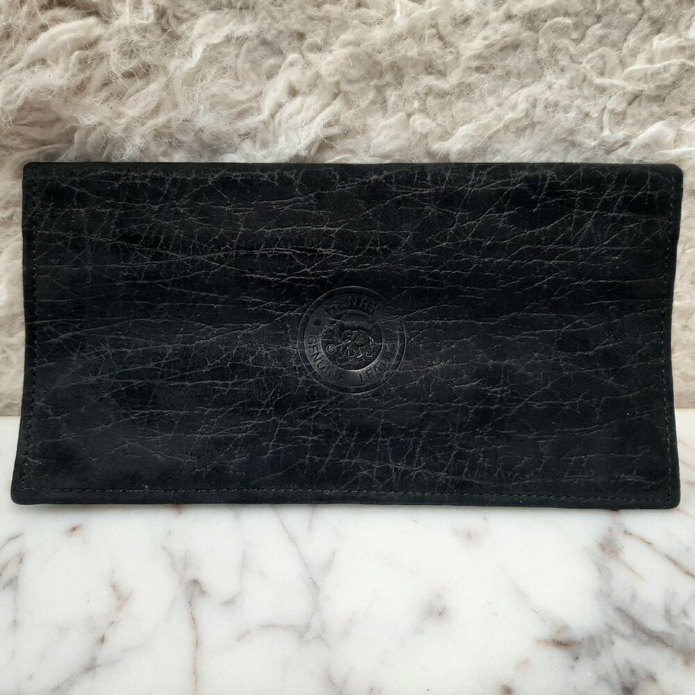 Vintage Henry Genuine Elephant Leather Black Purse Wallet